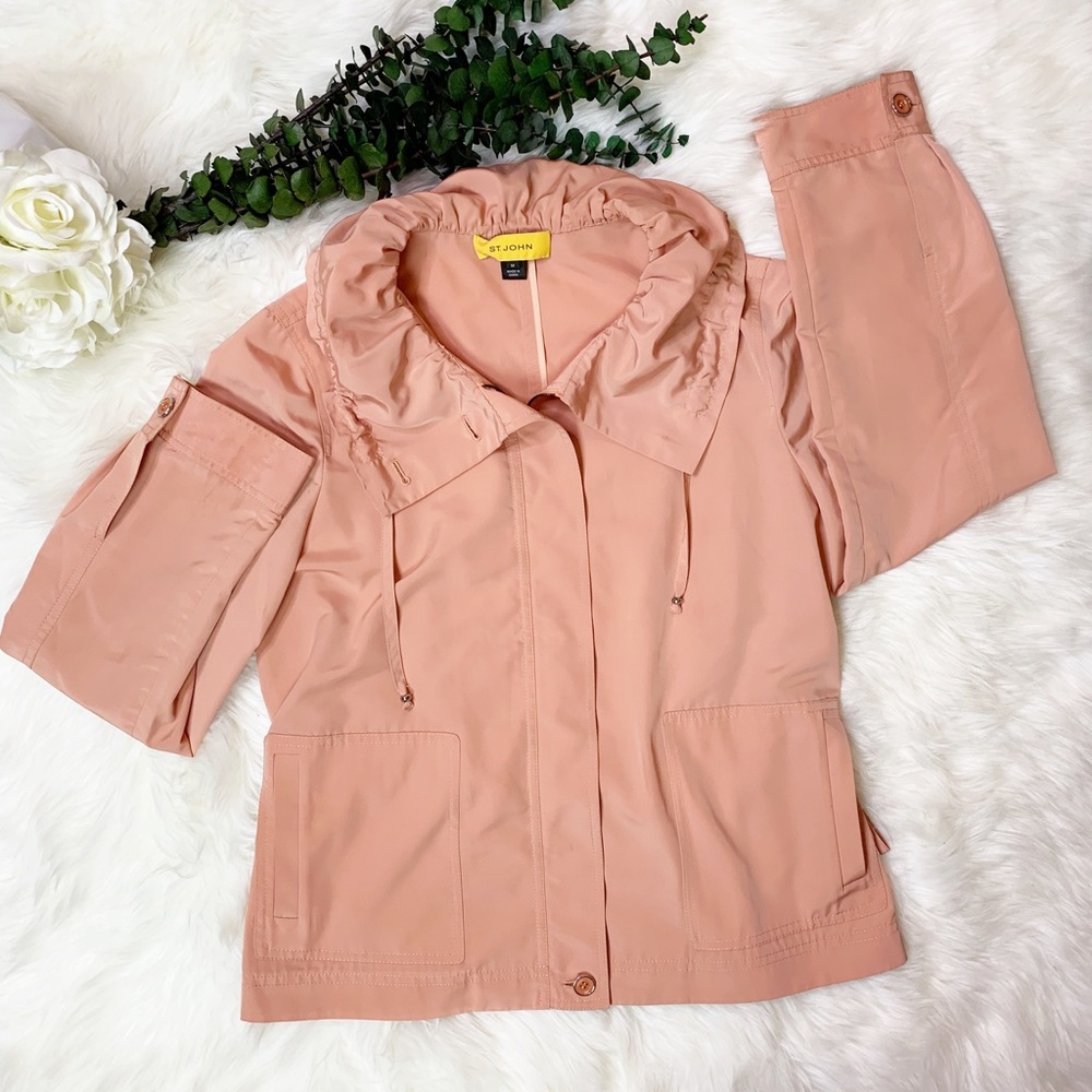 St. John Drawstring Windbreaker Jacket - image 1